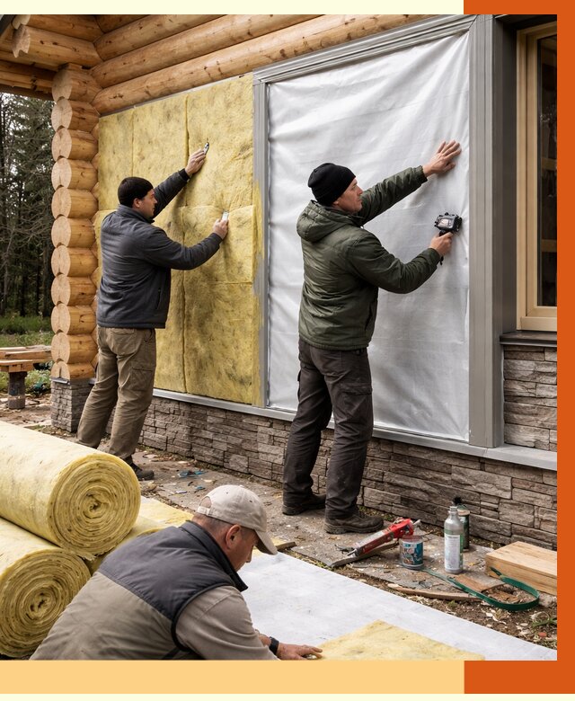 Утепление бревенчатого дома в Темрюке от 7874 руб/м2 — заказать под ключ | ТепломастерТмр