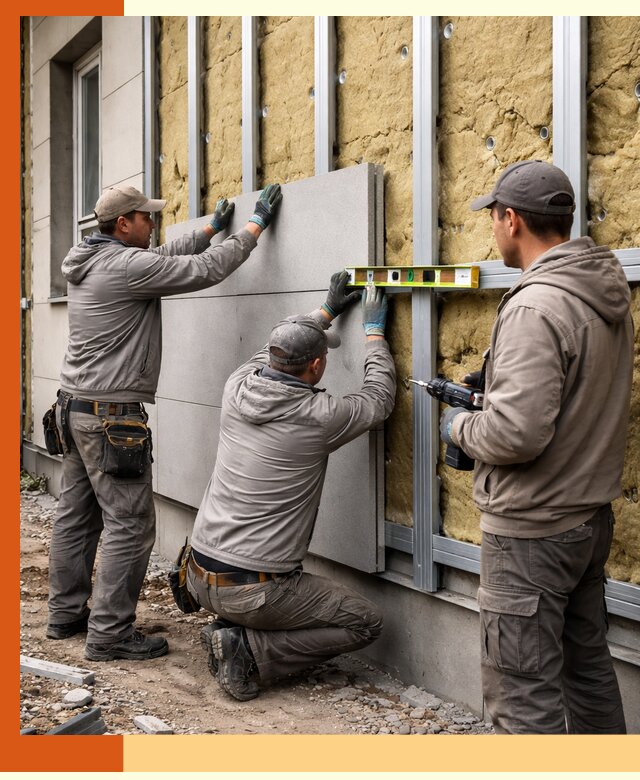 Утепление вентилируемого фасада под ключ в Темрюке