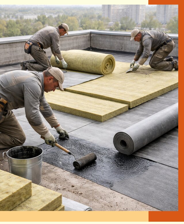 Утепление плоской крыши в Темрюке от 7411 руб./м2 под ключ | ТепломастерТмр