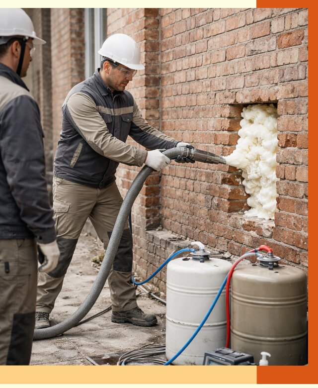 Заливка ППУ в пустоты кирпичной стены в Темрюке от 2831 руб. | ТепломастерТмр