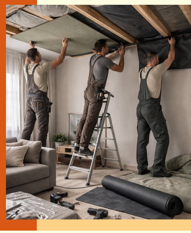 Шумоизоляция потолка в Темрюке — профессиональное устранение шумов